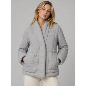 Wilfred Free Aritzia Ganna Puffer Jacket Heather Grey Cotton Wrap Coat XS